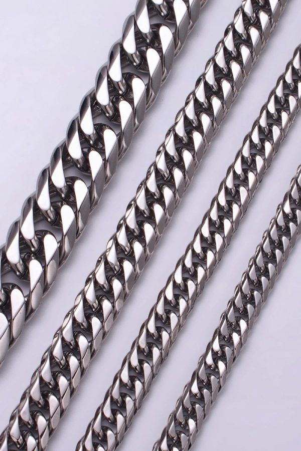 Bold Stainless Steel Miami Cuban Curb Chain Bracelet 8mm 9mm 11mm 16.5mm Silver Chain Men Bracelet |  WA-1652 WA-1653 WA-1654 Clearance Pricing